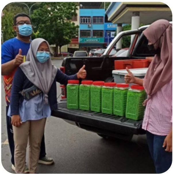 Penghantaran tempahan cendol untuk program komuniti