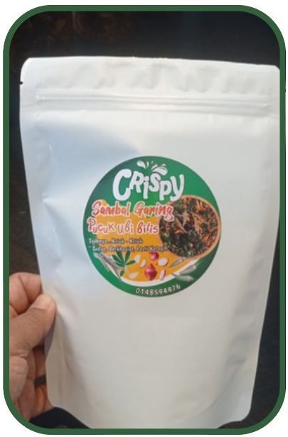 Pek berdiri Crispy Sambal Garing Pucuk Ubi Bilis